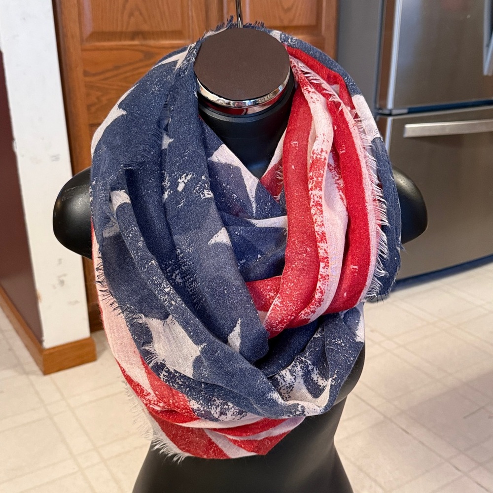 Mossimo Supply Co Red, White & Blue infinity scarf. New with tag.